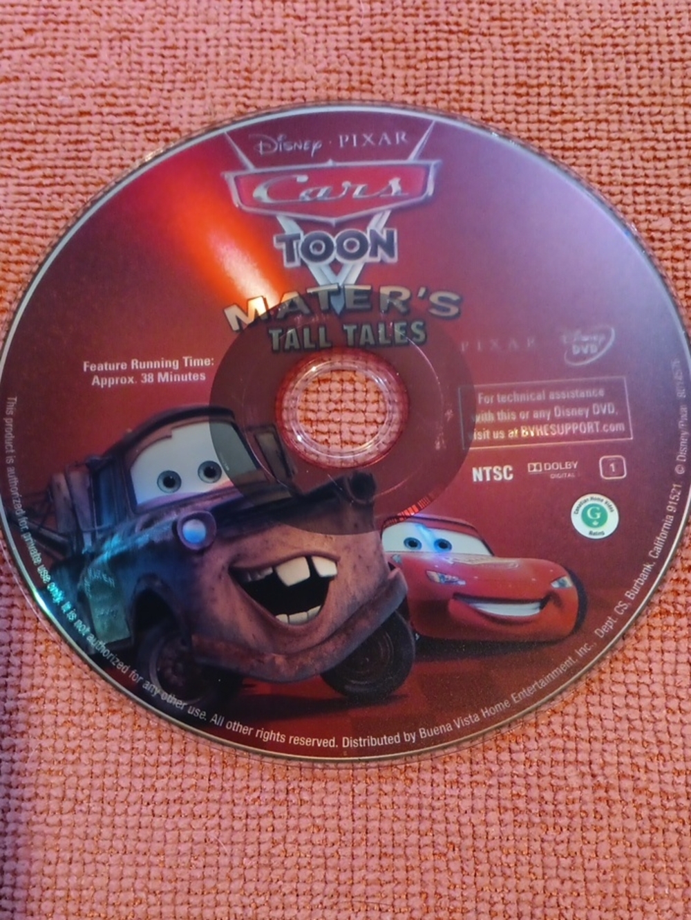 2/$12 Cars Toon: Mater's Tall Tales DVD *NO CASE*